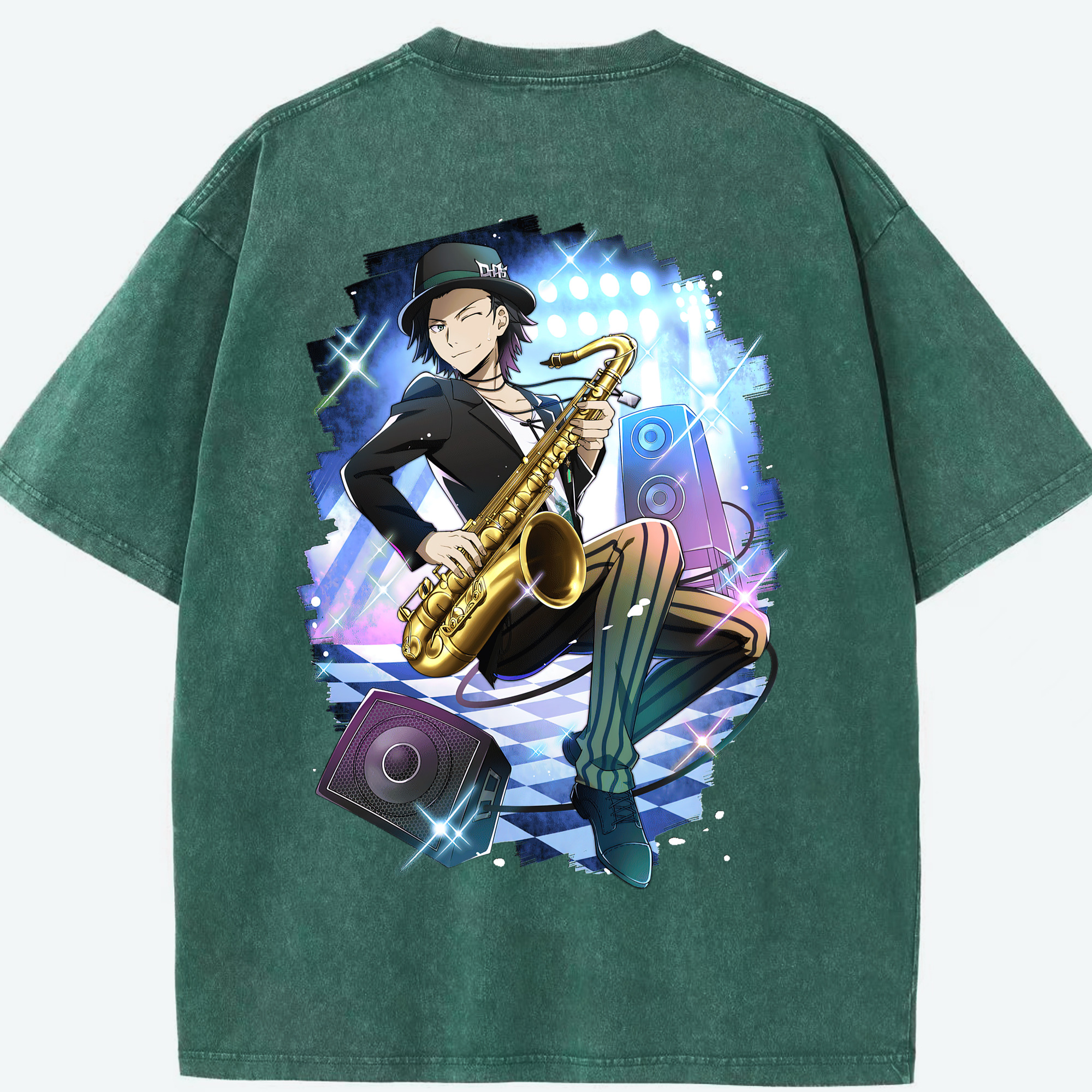 （画像用） 文豪ストレイドッグス Bungo Stray Dogs 綿100% ヴィンテージ風 半袖Tシャツ（背面プリント）